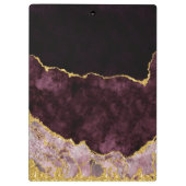 Burgund & Gold Aquarellmarburg Agate Gilded Klemmbrett (Rückseite)