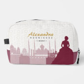 Burgund & Gold Arabian Quinceñera Waschbeutel (Vorderseite)