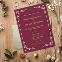 Burgund Gold Art Deco Hochzeit Black Tie