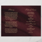 Burgund & Gold Beerdigung Programm | Dienstplan (Rückseite)