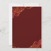 Burgund & Gold Beerdigung zum Leben Einladung (Rückseite)