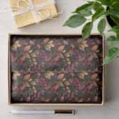 Burgund Gold Black Watercolor Botanicals Florals Seidenpapier (Geschenk)