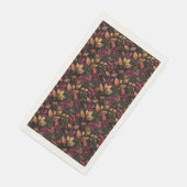 Burgund Gold Black Watercolor Botanicals Florals Serviette (Ecke)