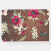 Burgund & Gold | Blumenfall Rustikale Hochzeit Gästebuch (Rückseite)