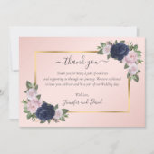 Burgund Gold Blush Pink Danke Karte (Vorderseite)