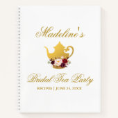 Burgund Gold Brautparty Tee Party Rezept Notizblock (Vorderseite)
