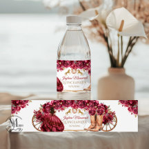 Burgund Gold Charra Pferd Quinceañera