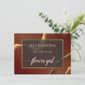 🤵 Burgund Gold Elegante Abstrakte Hochzeit (Stehend Vorderseite)