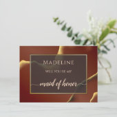 🤵 Burgund Gold Elegante Abstrakte Hochzeit (Stehend Vorderseite)