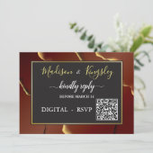 🤵 Burgund Gold Elegante Abstrakte Hochzeit Einladung (Stehend Vorderseite)