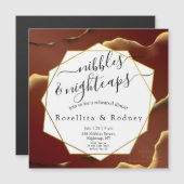 🤵 Burgund Gold Elegante Abstrakte Hochzeit Magneteinladung (Vorne/Hinten)