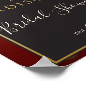 🤵 Burgund Gold Elegante Abstrakte Hochzeit Poster (Ecke)