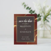 🤵 Burgund Gold Elegante Abstrakte Hochzeit Postkarte (Stehend Vorderseite)