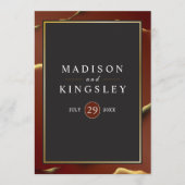 🤵 Burgund Gold Elegante Abstrakte Hochzeit Programm (Vorderseite)