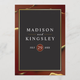 🤵 Burgund Gold Elegante Abstrakte Hochzeit Programm