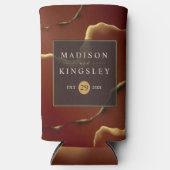 🤵 Burgund Gold Elegante Abstrakte Hochzeit Selters Dosenkühler (Vorderseite)