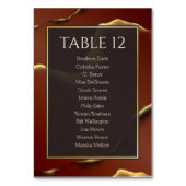 🤵 Burgund Gold Elegante Abstrakte Hochzeit Tischnummer (Rückseite)