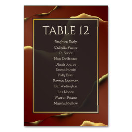 🤵 Burgund Gold Elegante Abstrakte Hochzeit Tischnummer