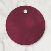 Burgund Gold elegante Weihnachtsblüte Geschenkanhänger (Rückseite)