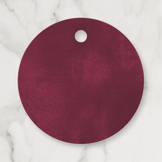 Burgund Gold elegante Weihnachtsblüte Geschenkanhänger (Rückseite)