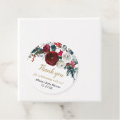 Burgund Gold elegante Weihnachtsblüte Geschenkanhänger (Beispiel)