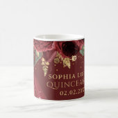 Burgund Gold Floral Prinzessin Quinceanera Kaffeetasse (Mittel)