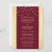 Burgund Gold Foil Glitzer Einladung Hochzeit (Vorderseite)