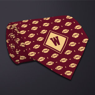 Burgund Gold Football Icon Krawatte