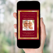 Burgund-Gold-Foto-Geburtstag Einladung