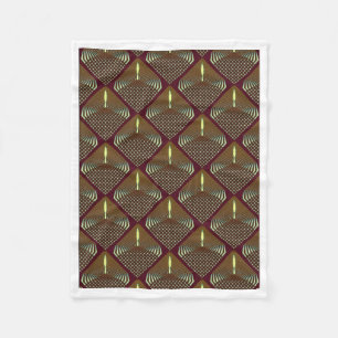 Burgund Gold geometrische Art Deco Fleece Decke