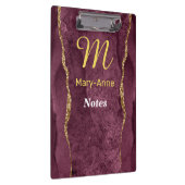 Burgund & Gold Glitzer Agate Klemmbrett (Rechts)