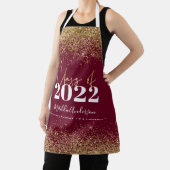 Burgund Gold Glitzer Klasse des Abschlusses Modern Schürze (InSitu)