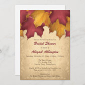 Burgund Gold Herbstdusche Einladungen (Vorne/Hinten)