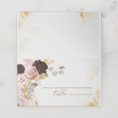 Burgund Gold Hochzeit im Herbst Platzkarten (Außenseite Aufgefaltet)