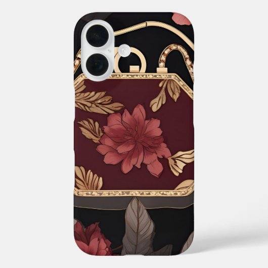 Burgund Gold KI-Kunst  Case-Mate iPhone Hülle (Rückseite)