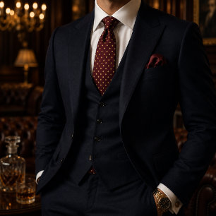 Burgund & Gold Mikro-Polka-Dot Krawatte