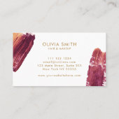 Burgund & Gold Moderne künstlerische Pinseltextur Visitenkarte (Rückseite)