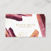 Burgund & Gold Moderne künstlerische Pinseltextur Visitenkarte (Vorderseite)
