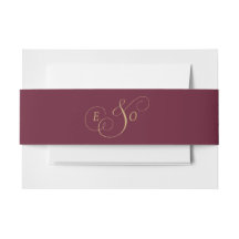 Burgund Gold Monogramm Hochzeit