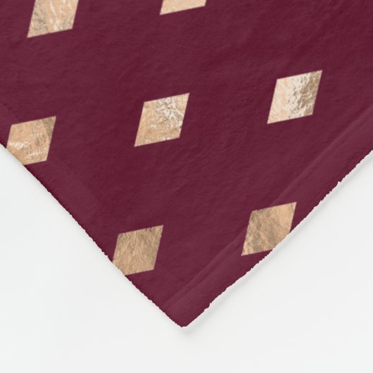Burgund-Gold-Muster Fleecedecke (Ecke)
