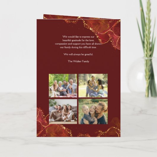 Burgund & Gold Order of Service Folded Program Programm (Rückseite)