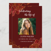 Burgund & Gold Order of Service Program Programm (Vorne/Hinten)