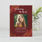 Burgund & Gold Order of Service Program Programm (Stehend Vorderseite)