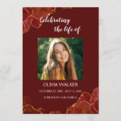 Burgund & Gold Order of Service Program Programm (Vorderseite)