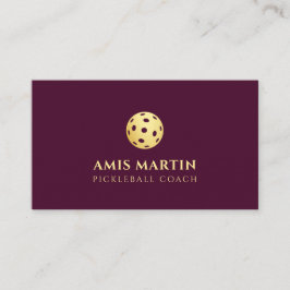 Burgund & Gold Pickleball Coach Visitenkarte