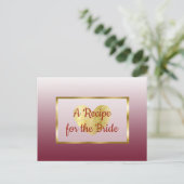 Burgund & Gold Prädikat Hochzeit Rezept Karte (Stehend Vorderseite)
