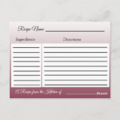 Burgund & Gold Prädikat Hochzeit Rezept Karte (Rückseite)