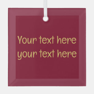 Burgund Gold Professionell Trendy Minimalist Text Ornament Aus Glas