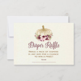 Burgund Gold Pumpkin Boho Diaper Raffingeinsatz Einladung