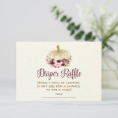 Burgund Gold Pumpkin Boho Diaper Raffingeinsatz Einladung (Stehend Vorderseite)